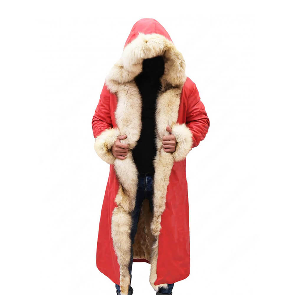 Christmas Red Long Shearling Coat