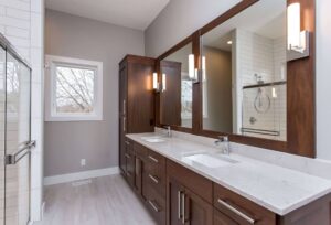 Double sink bathroom vanity in Indianapolis