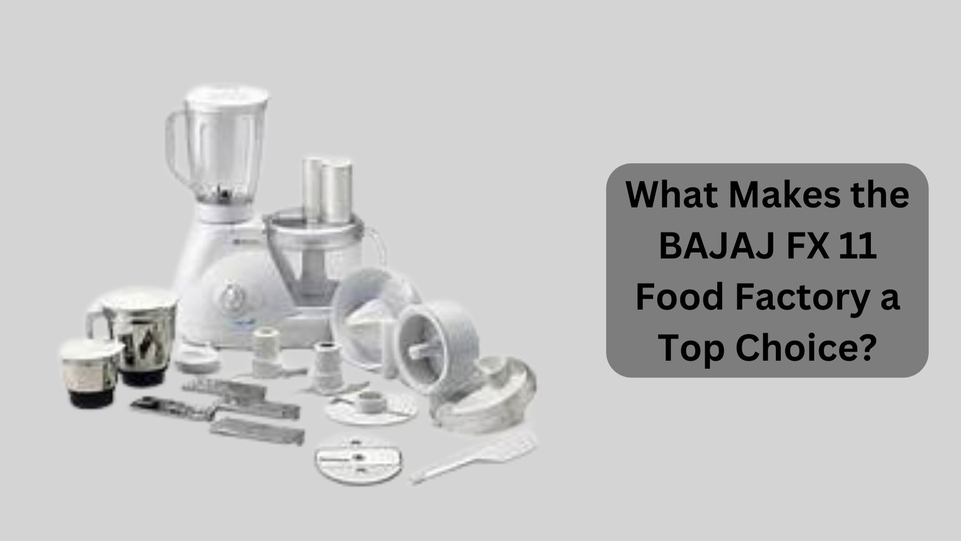 What Makes the BAJAJ FX 11 Food Factory a Top Choice