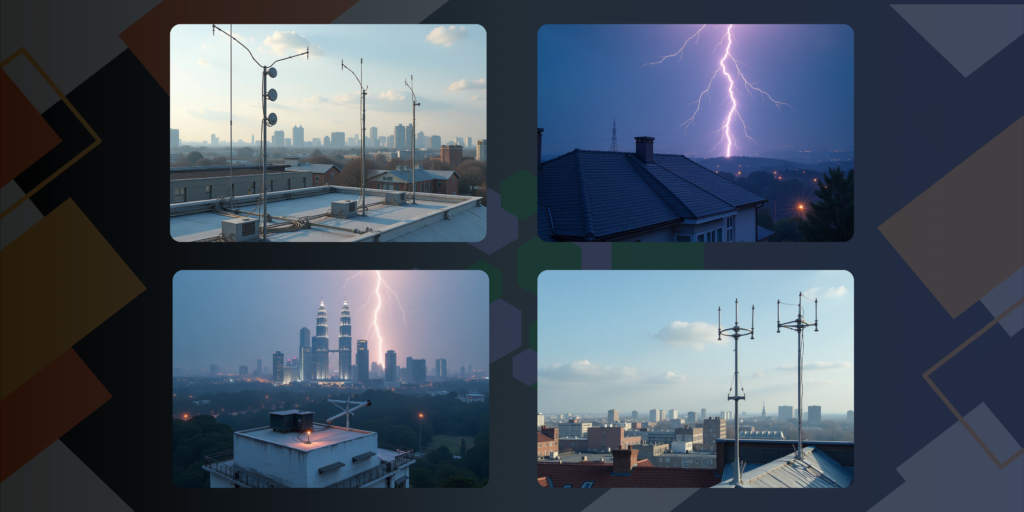 A short compilation displaying lightning protectors at work.