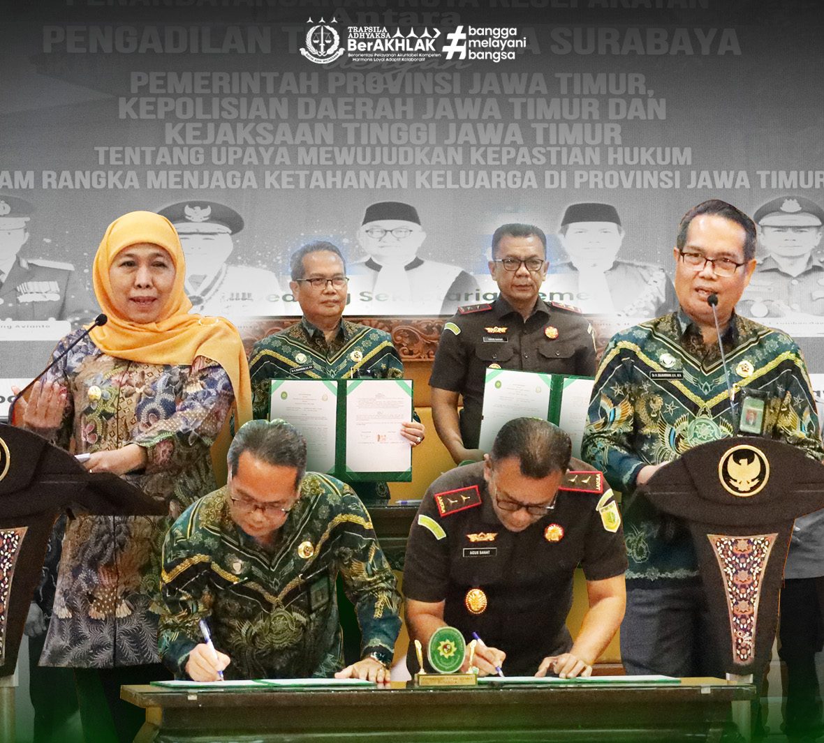 Komitmen Dukung Ketahanan Keluarga Di Jawa Timur, Kejati Jatim Teken MoU Bersama PTA Surabaya