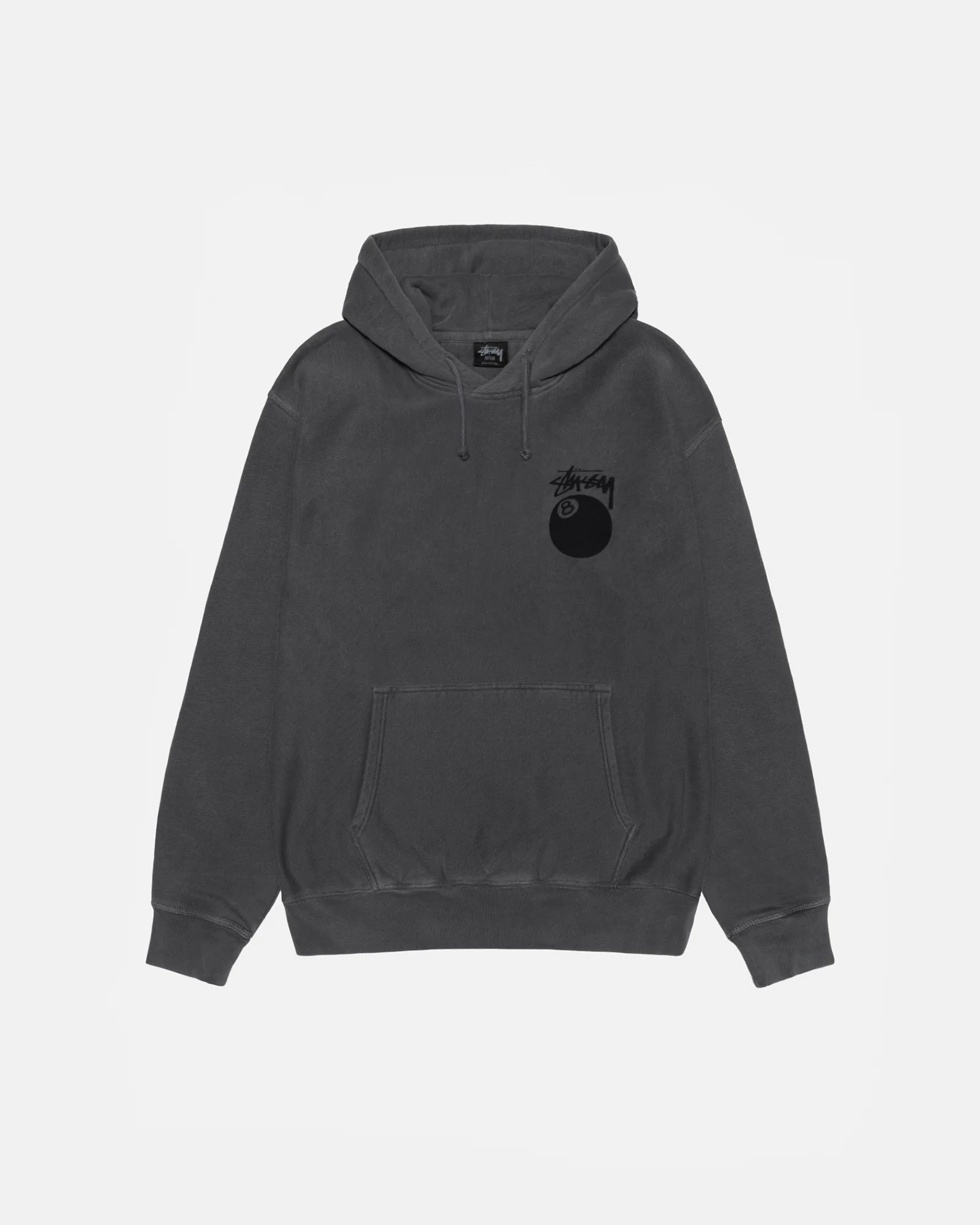 STUSSY 8 BALL HOODIE PIGMENT DYED BLACK