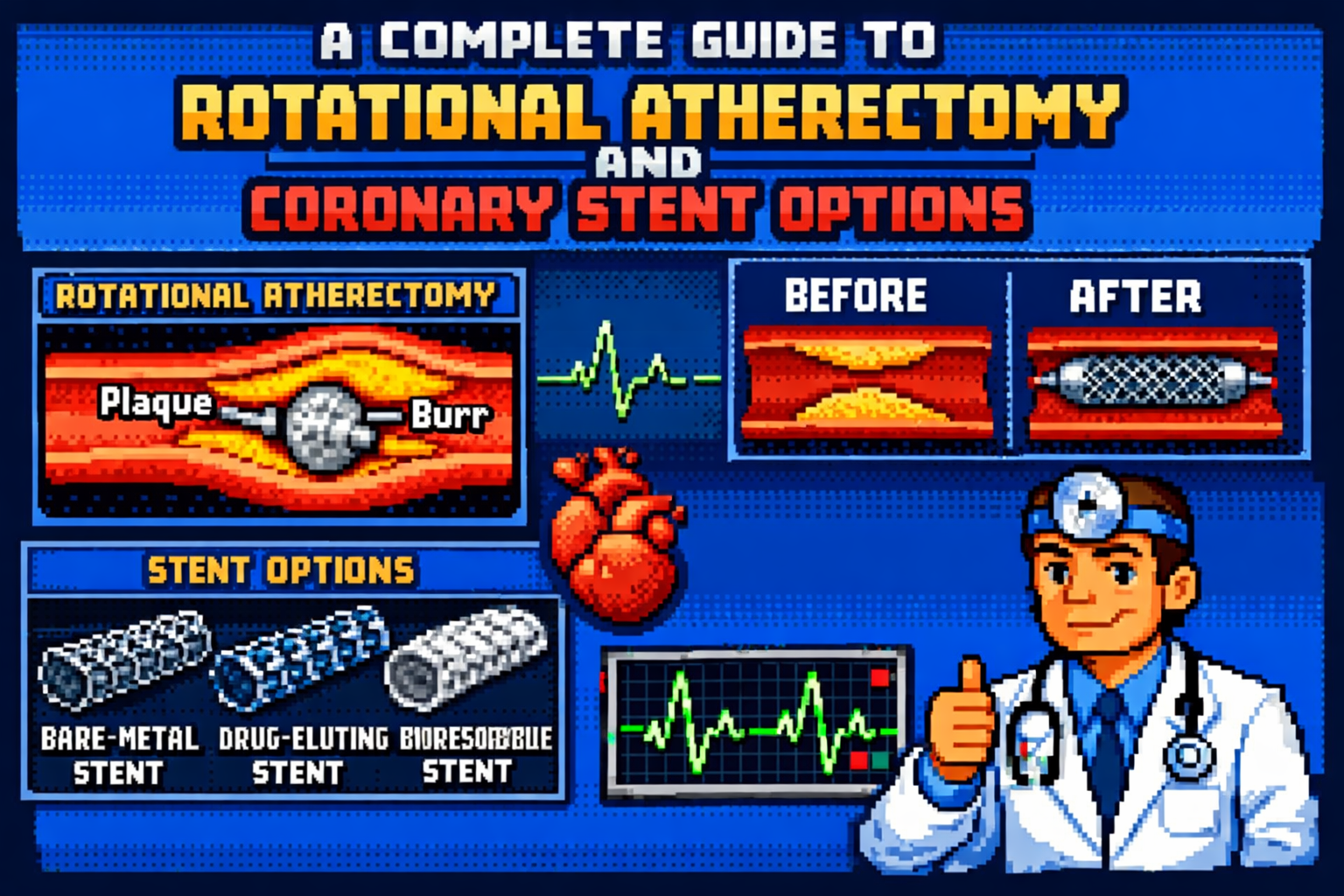 Rotational atherectomy and stent options guide