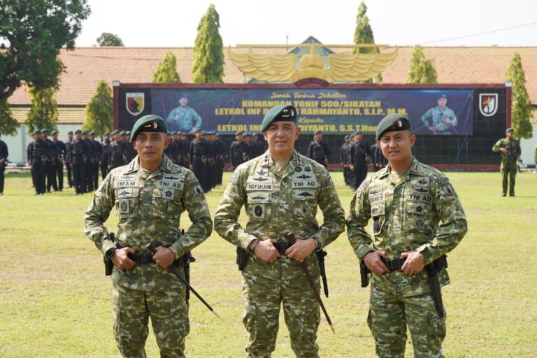 Pangdam V/Brawijaya Pimpin Sertijab Danyonif Raider 500 Sikatan Perkuat Profesionalisme Prajurit TNI AD