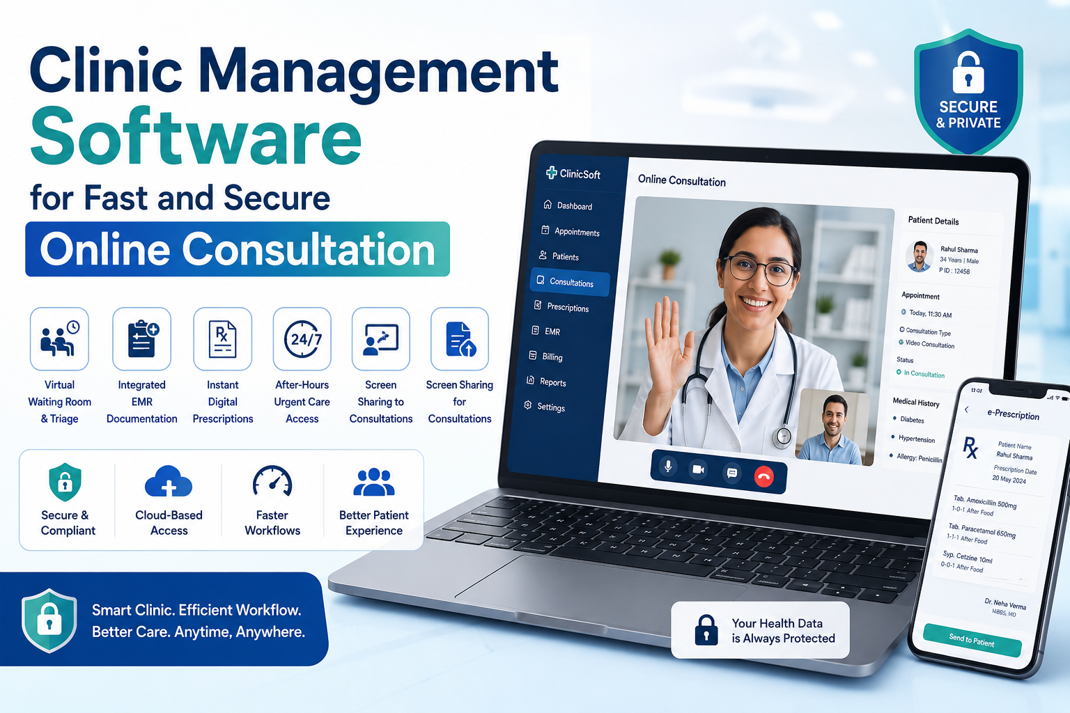 Clinic Management Software for Fast and Secure Online Consultation