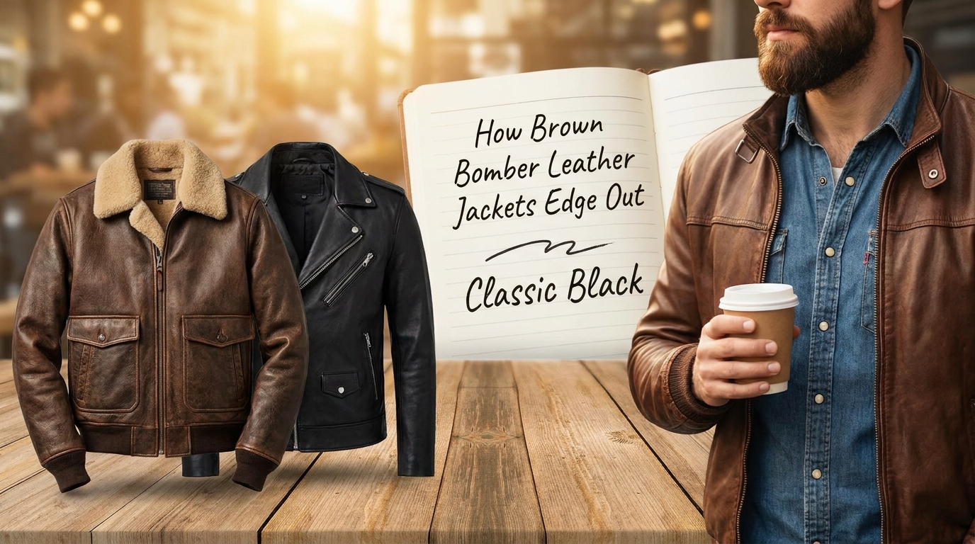 How Brown Bomber Leather Jackets Edge Out Classic Black