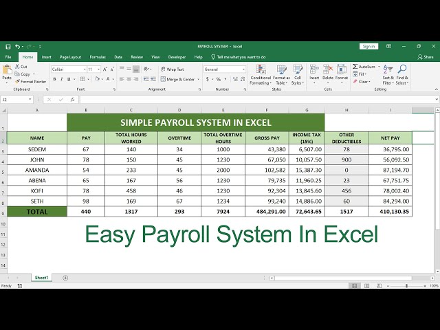 Excel Payroll Guide: Easy Payroll in Excel Tips
